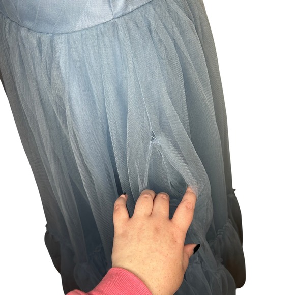 Blue Tulle One Shoulder Cinderella Dress Corset Party Formal Prom Women Size 8 - Picture 6 of 14